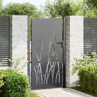 vidaXL Gartentor Schwarz 110 x 205 cm Pulverbeschichteter Stahl