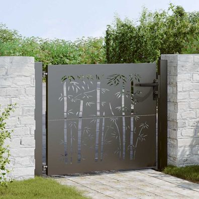 vidaXL Gartentor Schwarz 110 x 105 cm Pulverbeschichteter Stahl
