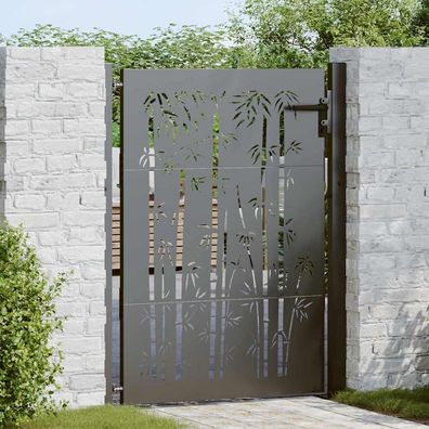 vidaXL Gartentor Schwarz 110 x 155 cm Pulverbeschichteter Stahl