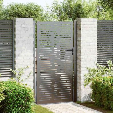 vidaXL Gartentor Schwarz 110 x 205 cm Pulverbeschichteter Stahl