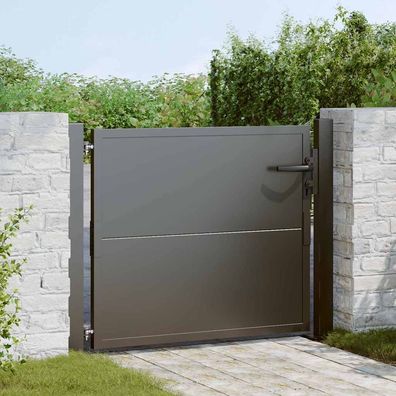 vidaXL Gartentor Schwarz 110 x 105 cm Pulverbeschichteter Stahl