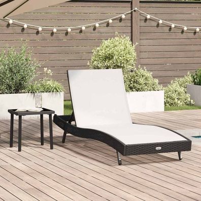 vidaXL Sonnenliege 2 pcs Schwarz und Weiß Poly-Rattan