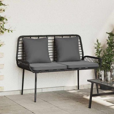 vidaXL Gartenbank Schwarz und Anthrazit Poly-Rattan