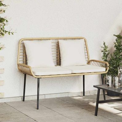 vidaXL Gartenbank Braun und Creme Poly-Rattan