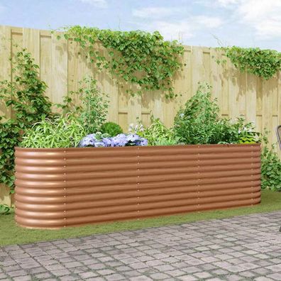 vidaXL Hochbeet Braun 320 x 80 x 81 cm Stahl