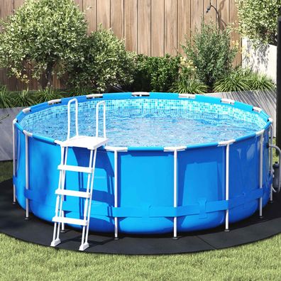 vidaXL Bodenfolie für Pools Schwarz Ø 244 cm Vliesstoff