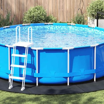 vidaXL Bodenfolie für Pools Schwarz Ø 458 cm Vliesstoff