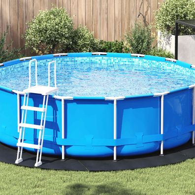 vidaXL Bodenfolie für Pools Schwarz Ø 366 cm Vliesstoff