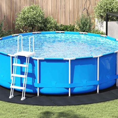 vidaXL Bodenfolie für Pools Schwarz Ø 396 cm Vliesstoff