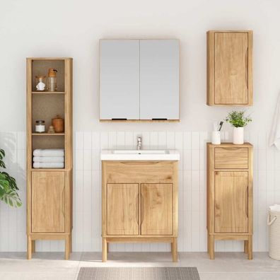vidaXL Badezimmer-Wandschrank mit Tür FLORO Wachsbraun 35 x 30 x 60 cm