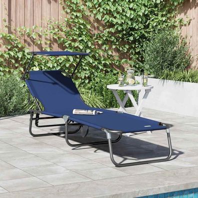 vidaXL Klappbare Sonnenliege Blau 190 x 57 x 81 cm Oxford