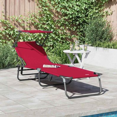 vidaXL Klappbare Sonnenliege Rot 190 x 57 x 81 cm Oxford