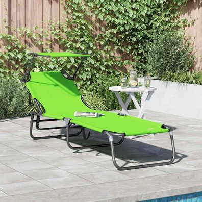 vidaXL Klappbare Sonnenliege Grün 190 x 57 x 81 cm Oxford