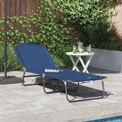 vidaXL Klappbare Sonnenliege Blau 188 x 57 x 86,5 cm Polyester