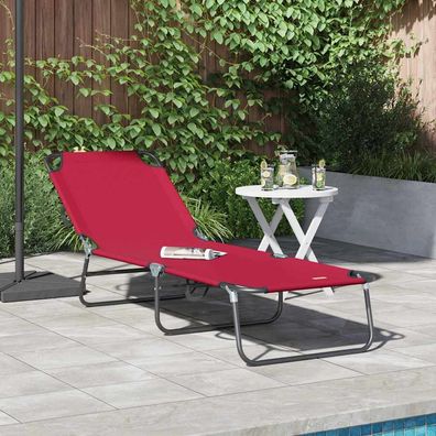 vidaXL Klappbare Sonnenliege Rot 188 x 57 x 86,5 cm Polyester