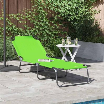 vidaXL Klappbare Sonnenliege Grün 188 x 57 x 86,5 cm Polyester