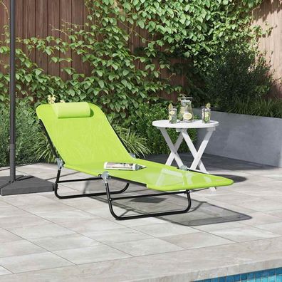 vidaXL Klappbare Sonnenliege Grün 182 x 55 x 85,5 cm Textilene
