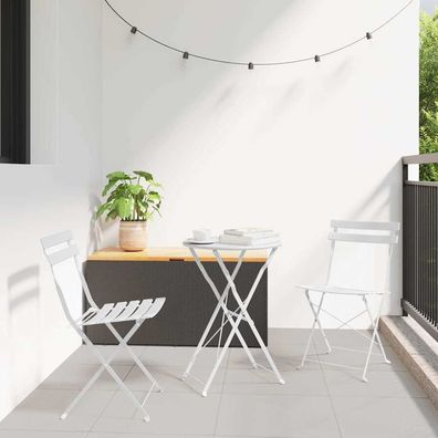 vidaXL Gartenklappstuhl 2 pcs Weiß 42 x 46 x 82cm Metall