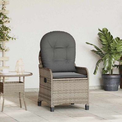 vidaXL Liegestuhl Grau Poly-Rattan