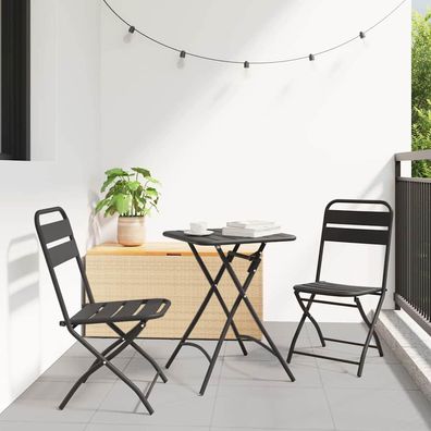 vidaXL Bistrogarnitur 3 pcs Anthrazit Stahl