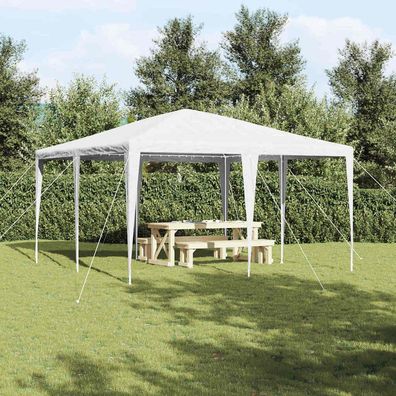 vidaXL Party-Zelt Weiß 400 x 400 x 266 cm Polyethylen und Stahl