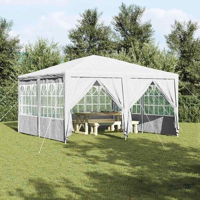 vidaXL Party-Zelt Weiß 400 x 400 x 266 cm Polyethylen