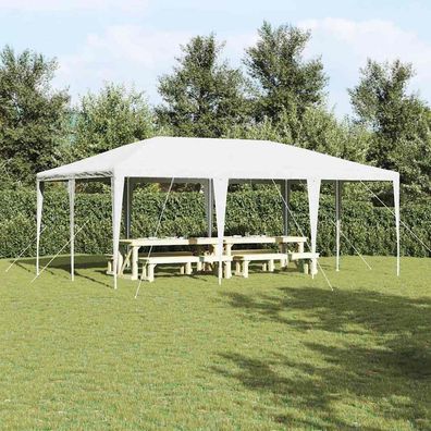 vidaXL Party-Zelt Weiß 600 x 400 x 266 cm Polyethylen und Stahl
