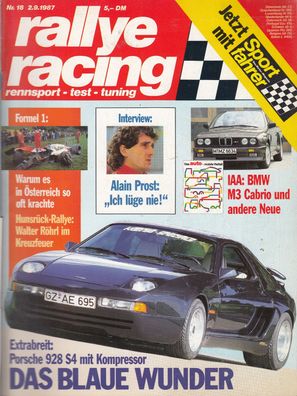rallye racing 18 / 1987, Porsche 928, BMW , Tourenwagen, Formel 1, Maserati