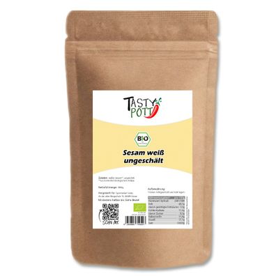 Tasty Pott bio Sesam weiß - Sesam ungeschält - im Beutel