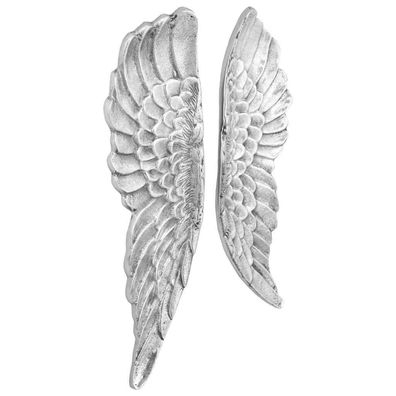 vidaXL Flügel-Skulptur 2 pcs Silber 31 x 5 x 91 cm Aluminium