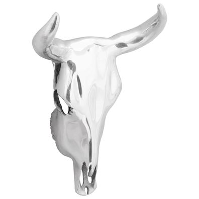 vidaXL Bullen Schädel Silber 34 x 13 x 53 cm Aluminium