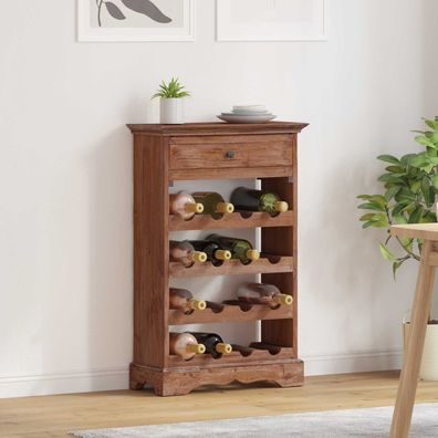 vidaXL Weinregal 55 x 23 x 85 cm Massives Mahagoni Holz
