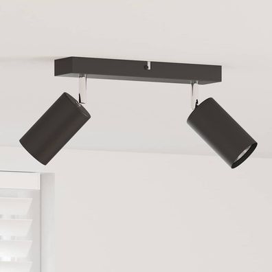 vidaXL Deckenstrahler mit Strahlern Schwarz 26 x 6 x 16 cm Metall