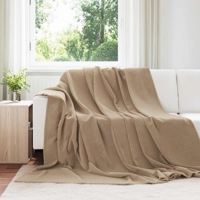 vidaXL Überwurfdecke Kamel 240 x 270 cm Fleece