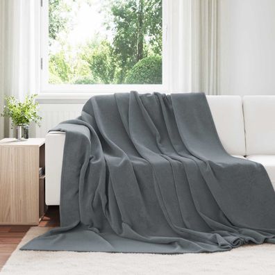 vidaXL Überwurfdecke Dunkelgrau 240 x 270 cm Fleece