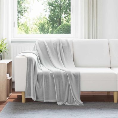 vidaXL Überwurfdecke Grau 130 x 150 cm Fleece