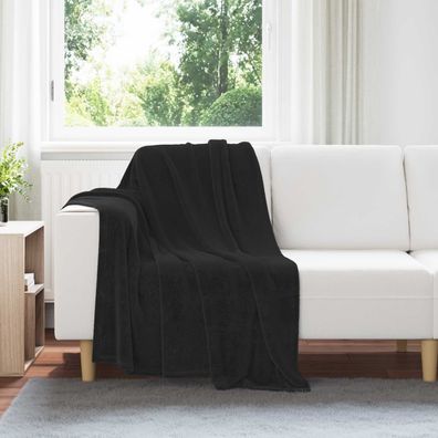 vidaXL Überwurfdecke Schwarz 130 x 150 cm Fleece