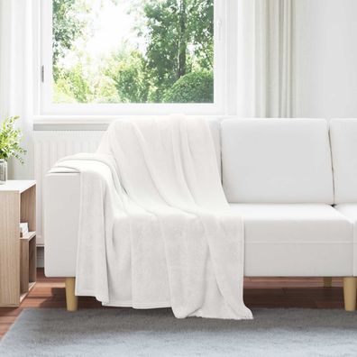 vidaXL Überwurfdecke Weiß 130 x 150 cm Fleece