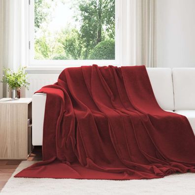 vidaXL Überwurfdecke Bordeauxrot 220 x 240 cm Fleece