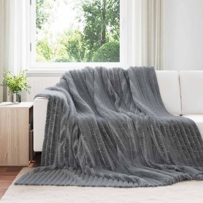 vidaXL Überwurfdecke Dunkelgrau 240 x 220 cm Fleece