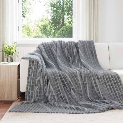 vidaXL Überwurfdecke Dunkelgrau 270 x 240 cm Fleece