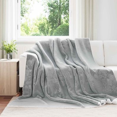 vidaXL Überwurfdecke Grau 240 x 270 cm Fleece