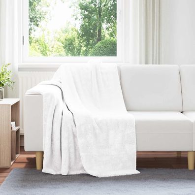 vidaXL Überwurfdecke Weiß 130 x 150 cm Fleece