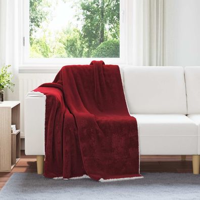 vidaXL Überwurfdecke Bordeauxrot 130 x 150 cm Fleece