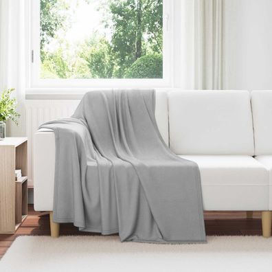 vidaXL Überwurfdecke Grau 170 x 130 cm Fleece