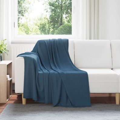 vidaXL Überwurfdecke Marineblau 170 x 130 cm Fleece
