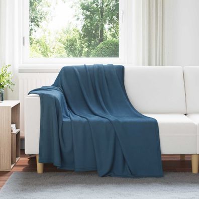 vidaXL Überwurfdecke Marineblau 200 x 150 cm Fleece