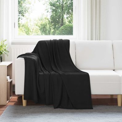 vidaXL Überwurfdecke Schwarz 170 x 130 cm Fleece