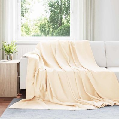 vidaXL Überwurfdecke Creme 270 x 240 cm Fleece