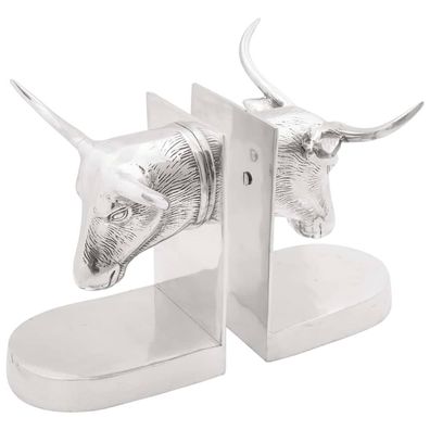 vidaXL Buchstützen 2 pcs Silber 21,5 x 15,5 x 20 cm Aluminium